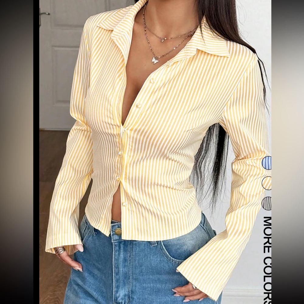 Yellow Striped Women's Top